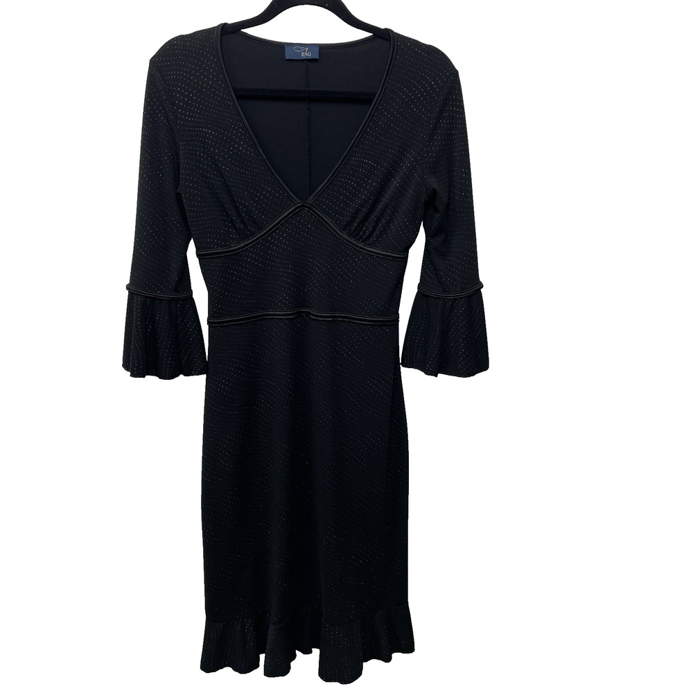 Rag Black Babydoll Empire Waist Midi Dress Polka Bellβ Sleeve Dark Fairy Witchy